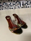 Y2K Blay Women's  Strappy Metallic Colorful Mule Sandal Leather Size 36
