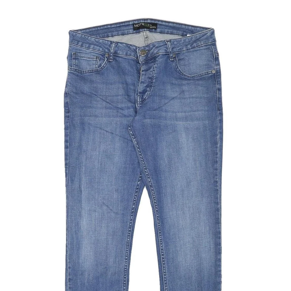 MERISH Herren Slim Blue Jeans Denim W34 L31 Knopfverschluss Freizeitkleidung - Bild 2 von 4