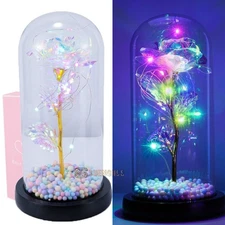 Galaxy Artificial Rose Flowers Forever Enchanted Rose Colorful LED Light Gifts