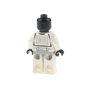 1x Lego Minifigure Star Wars Snowtrooper White Head Black Hip Grey 4504 sw0080