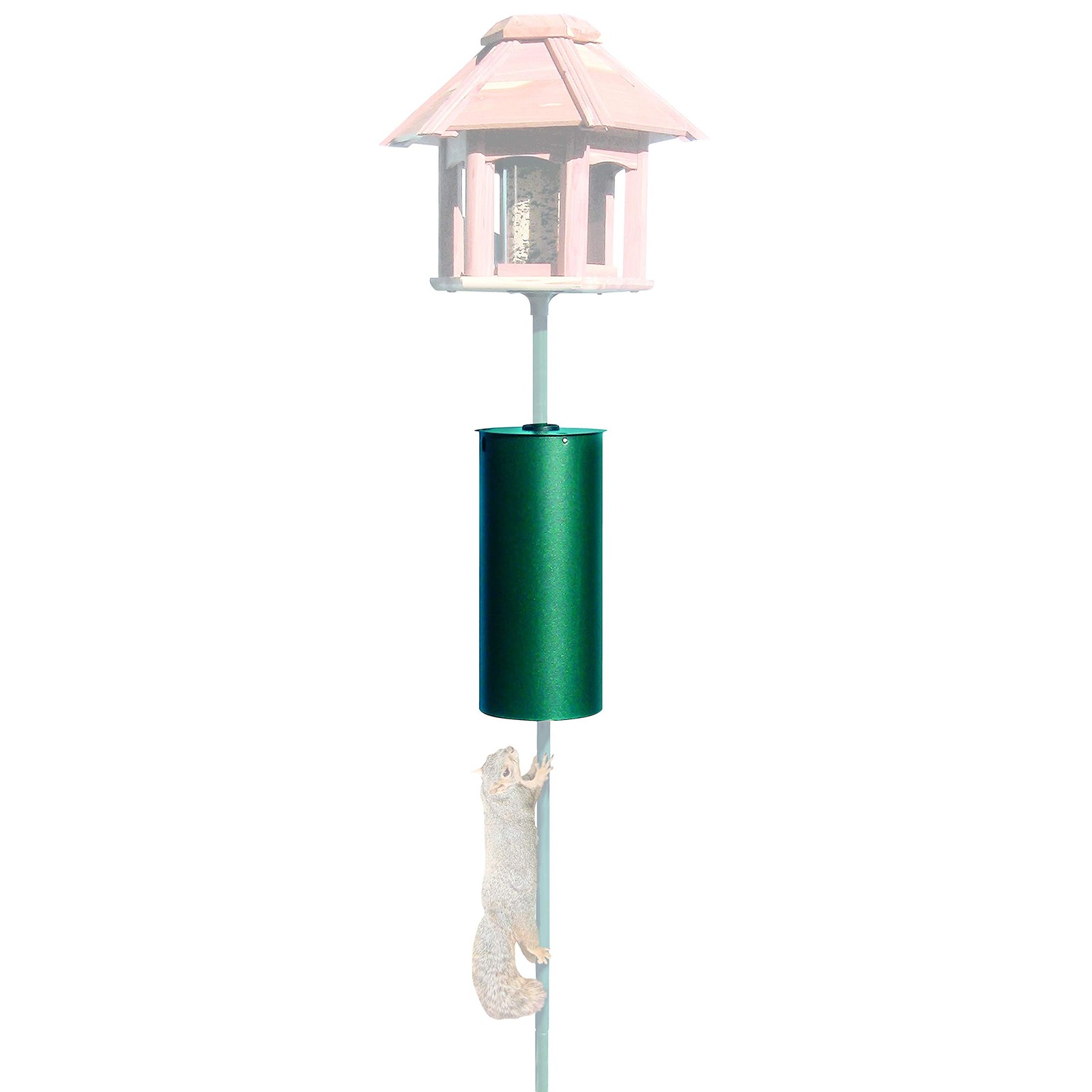 341 Metal Pole Squirrel Baffler, Green, 7.1"L x 7.07"W x 14.