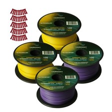 Harmony Car Primary 18 Gauge Power or Ground Wire 400 Feet 4 Rolls Yellow Purple