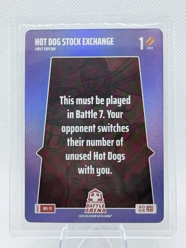 Bo Jackson Battle Arena Update SECRET SSP PLAY CARD BPL-15 HOT DOG STOCK EXCHANG