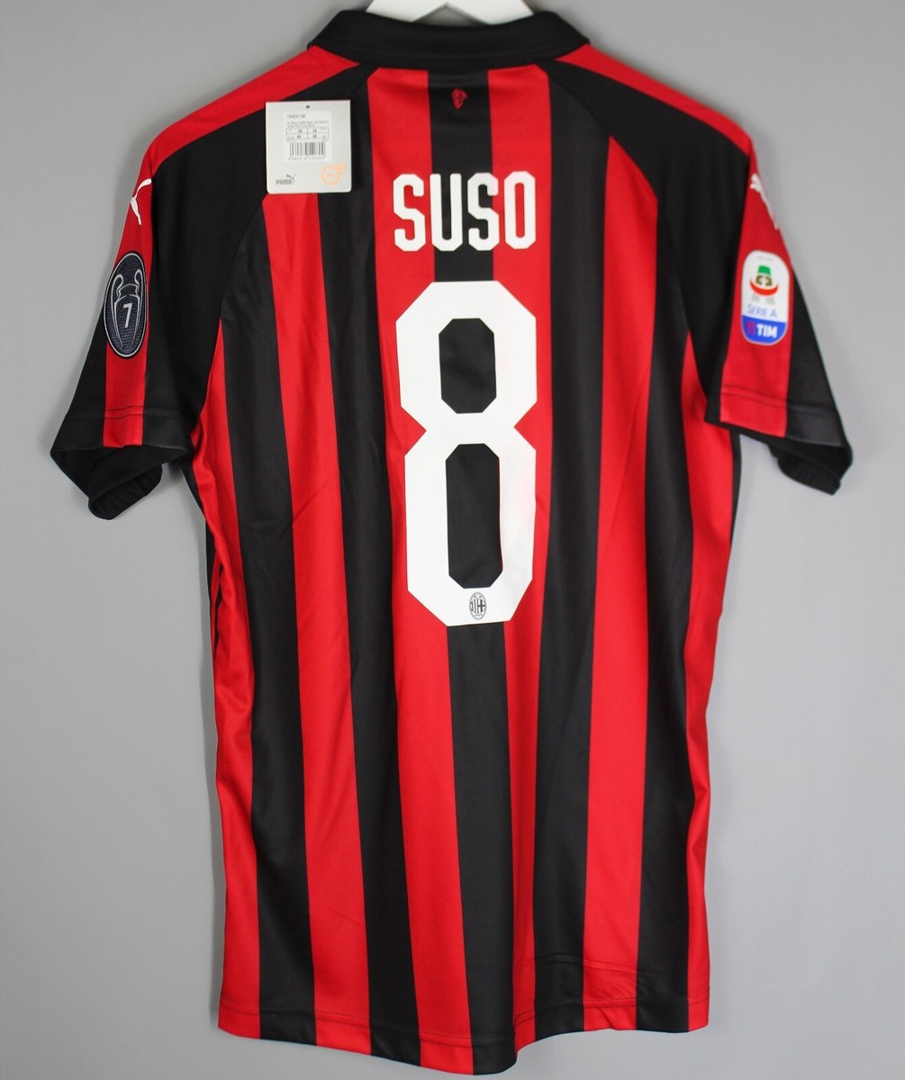 AC Milan SUSO 8 ユニフォーム　ジュニアサイズ NWT AC MILAN 2018 2019 HOME FOOTBALL SHIRT JERSEY #8 SUSO