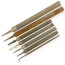 Nicholson Bastard 12, 17 in Round and Half Round File Set, 7 Pcs, Made in USA