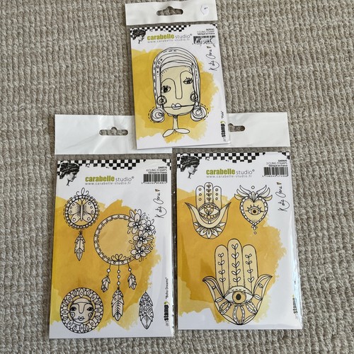 Carabelle Studio Kate Crane x 3 Stempel - Boho Dreams, Hamsa & Pixie