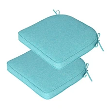 Aoodor 2PCS Outdoor Dining Chair Cushions U-Shape Chair Cushion Seat Pad w/Ties