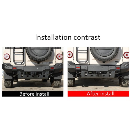 Black Steel Rear Tail Throat Exhaust Muffler Tip Pipes For Ineos Grenadier 20-24 - Picture 12 of 19