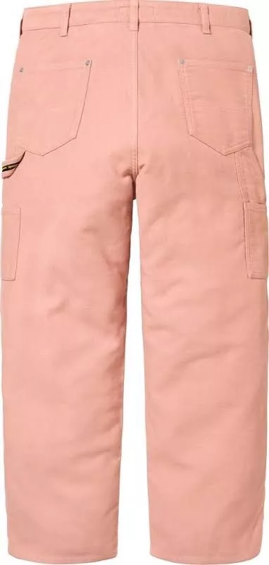 Pantalon de peintre Supreme moleskine double genou rose poussiéreux 36 ans