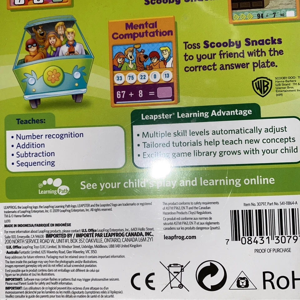 Scooby-Doo Leapster & Leapster 2 Learning Game Math Times Two:K-2nd Complete - Image 4 of 4