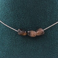 Steine Und MinéRaux. Halskette 3 Perlen Andalusit Der Usa. Kette Stahl Edelstahl