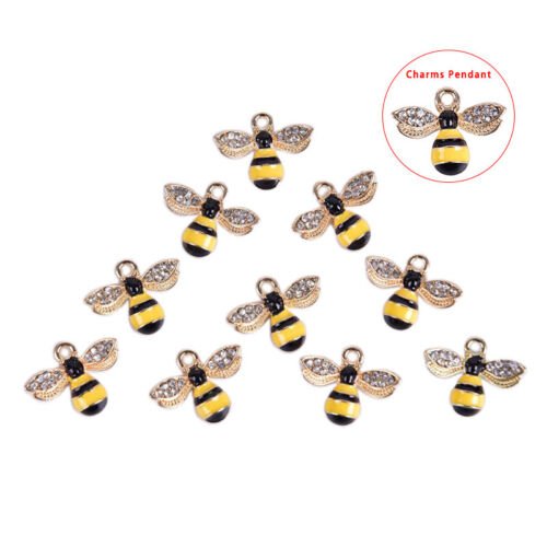 10Pcs/Set Enamel Crystal Honeybee Charms Pendant Jewelry DIY Making Craft Y_AP - Bild 1 von 11