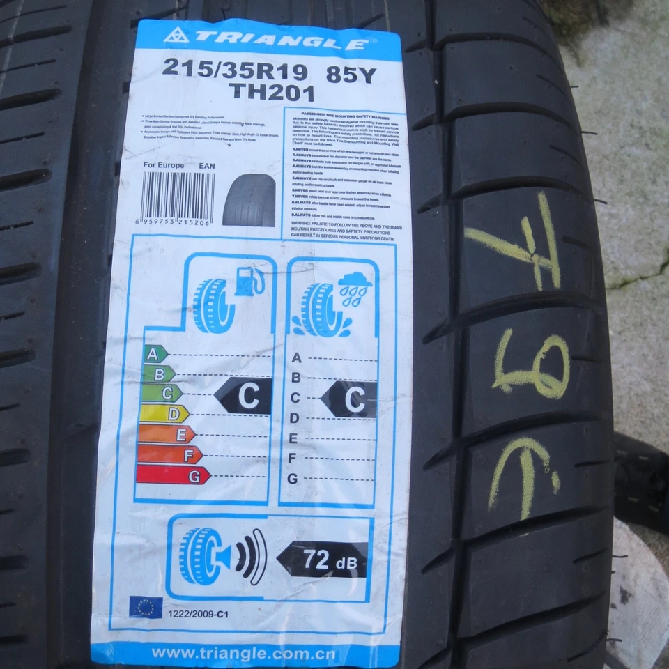 2x 215/35 ZR19 85Y XL Sommerreifen Triangle Sportex TH201 DOT 0120 - Bild 4 von 4