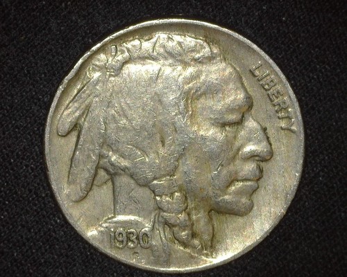 1930 INDIANERKOPF BÜFFEL NICKEL 5 CENT SEHR SCHÖN ~D32 - Bild 1 von 2