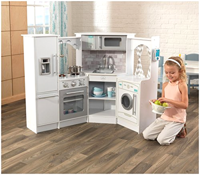 Kidkraft Ultimate Corner Play Kitchen Set Kids Sound Lights White
