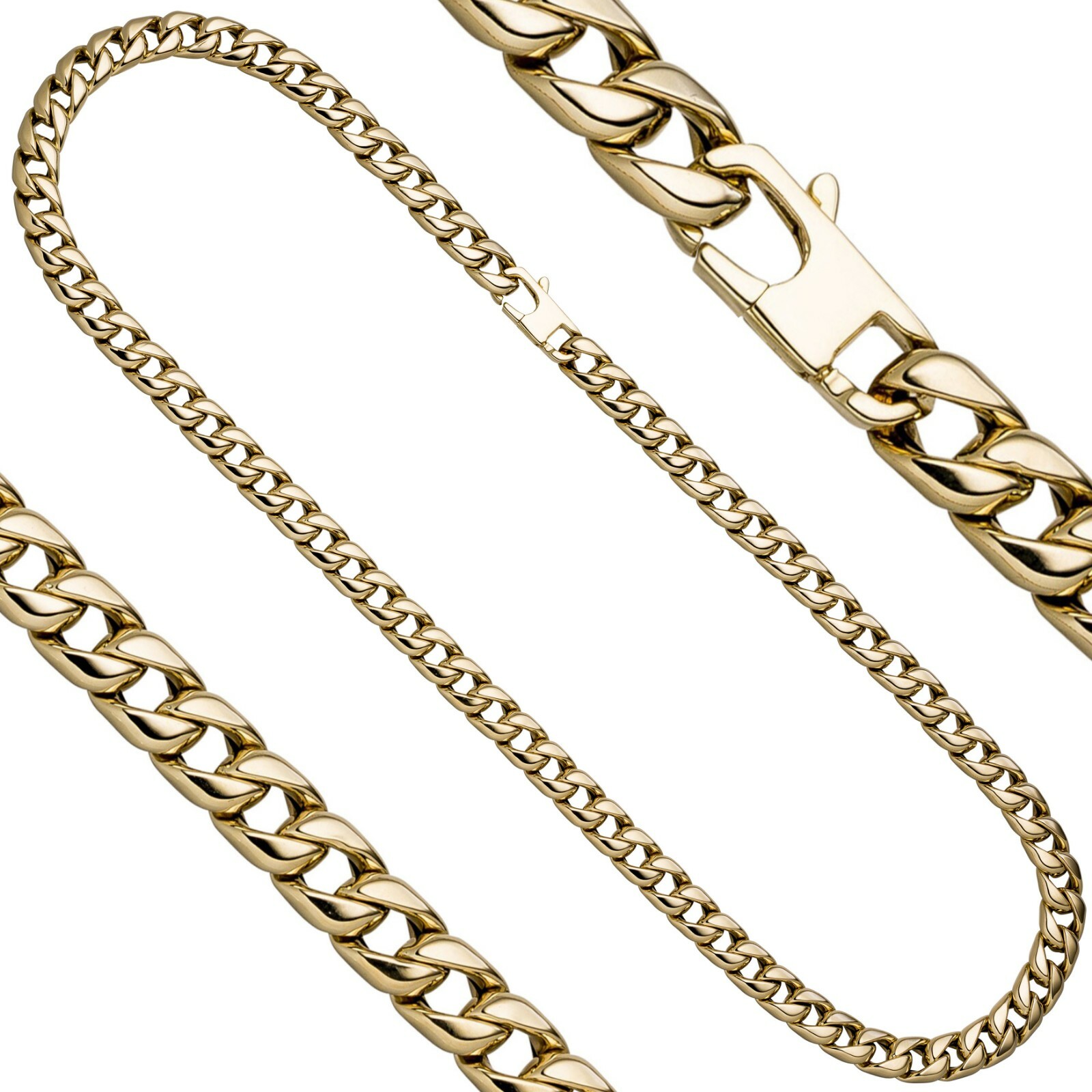 Panzerkette 585 echt Gold 7 mm breit Armkette Armband Herren 21 cm 14