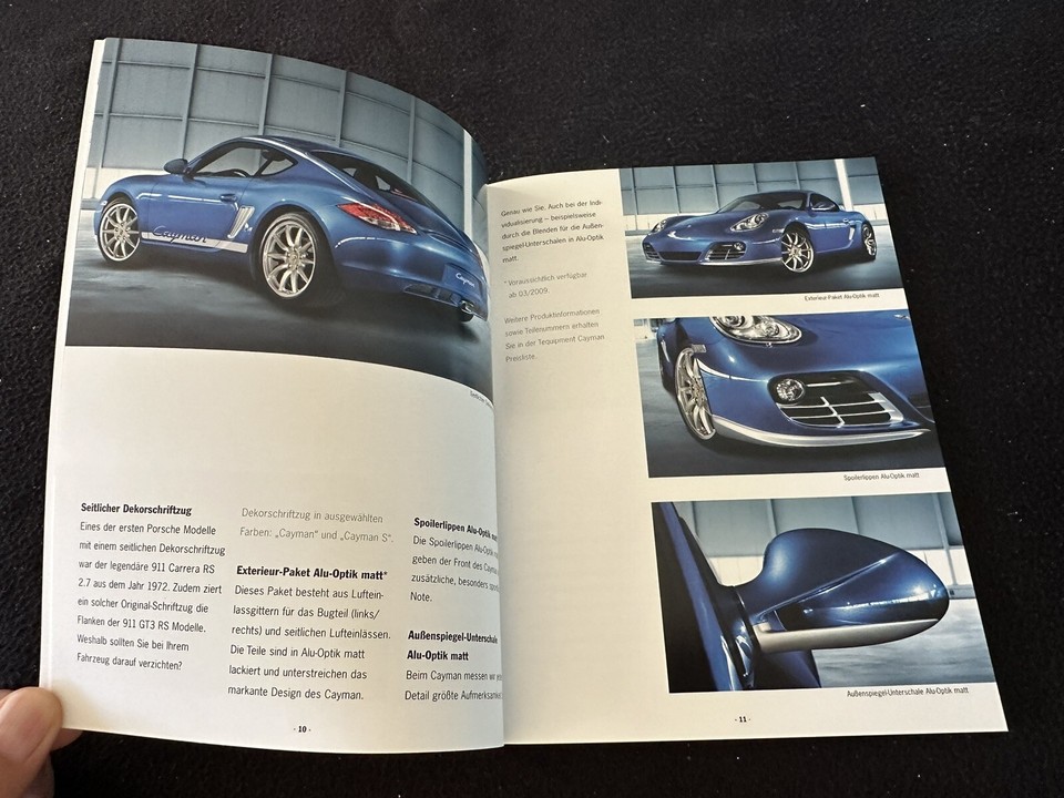2009 Porsche Cayman & S Tequipment GERMAN Brochure Accessories 987