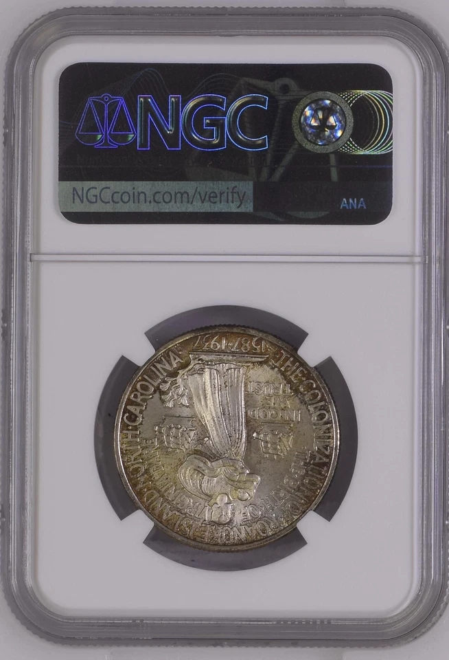 1937 Roanoke Commemorative NGC MS67 - FABULOUS TONING ! - Image 4 of 4
