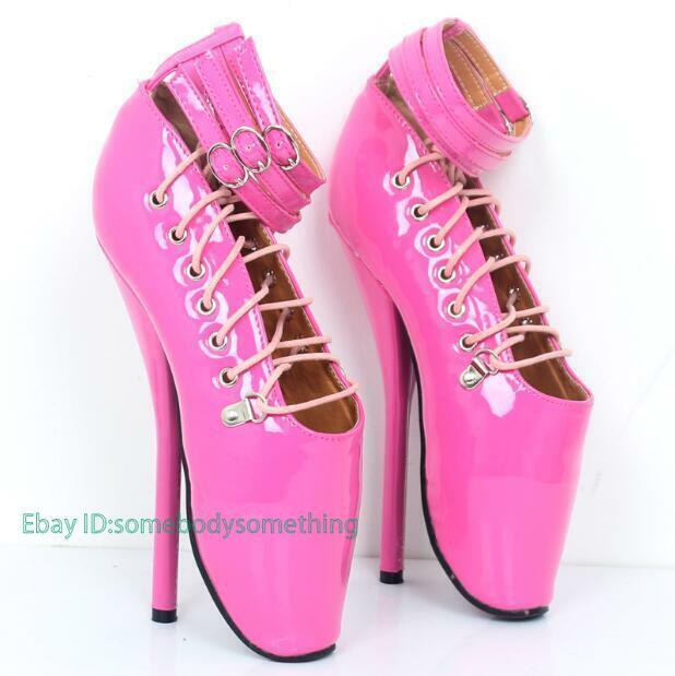 PONY Scarpe da ballo leopardate stringate alla caviglia stiletto zoccolo sexy alla moda donna