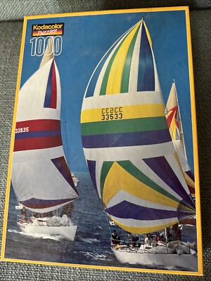 Vintage 80s/90s Sailboating Rose Art Kodacolor 1000 Piece Puzzle 18''x26'' New