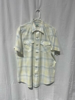 Plad Pearl Snap Button Up Made in USA Large