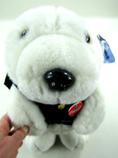 VTG 1996 Coca Cola Polar Bear Plush Stuffed Animal Black Vest Button Tags 17"