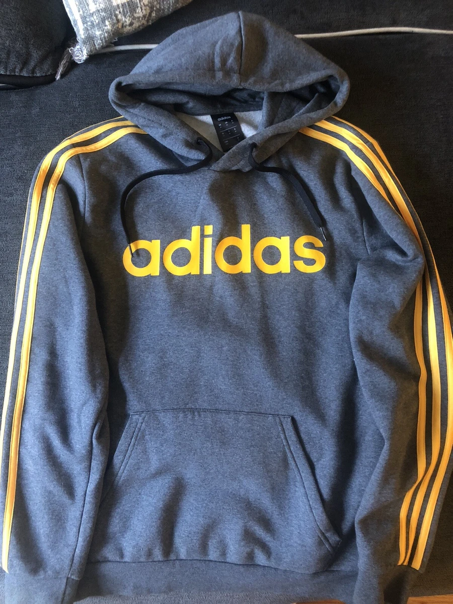 Adidas grey and sales yellow hoodie