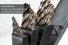 INTOO HSS Kobalt-Bohrerset 21-teilig – M35 Dreikantschaft, Goldbeschichtet, Für Edelstahl & Hartmetall