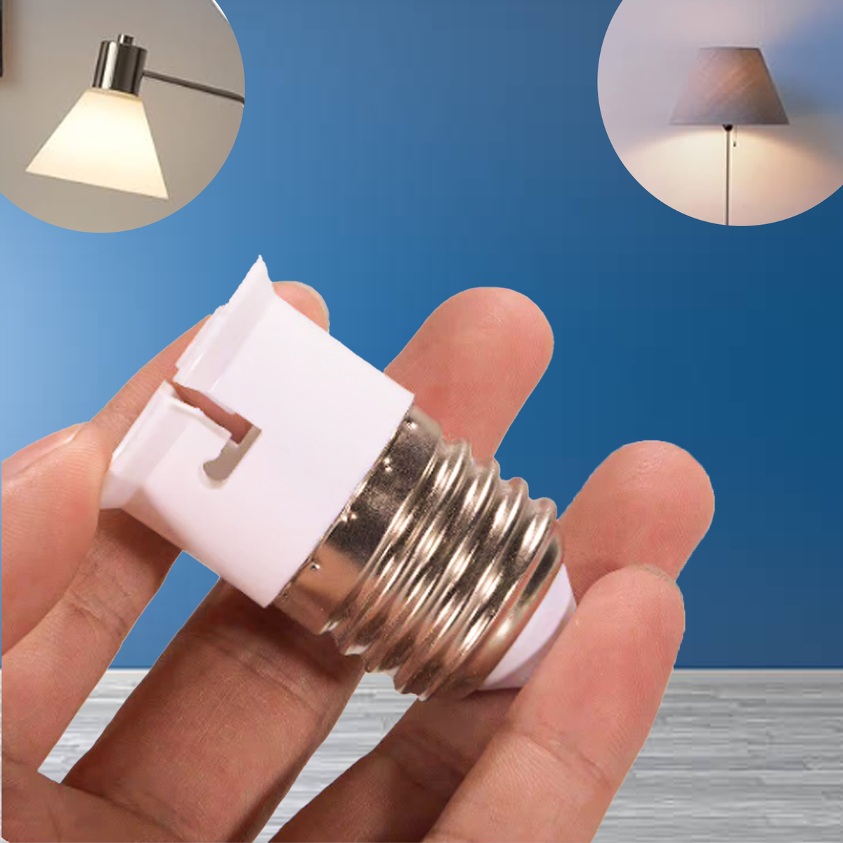 2 Adattatori Per Lampadine Da Attacco A Baionetta B22 A Vite Edison E27, Bianchi, Facile Installazione - Foto 4