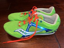 Saucony Velocity 5 Bright Green Spiked Track Shoes 20188-3 Mens Size 10