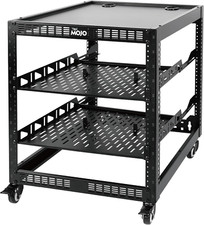 12U Open Frame Network Rack,Av Rack with Casters, Mobile Server Rack for 19" Net