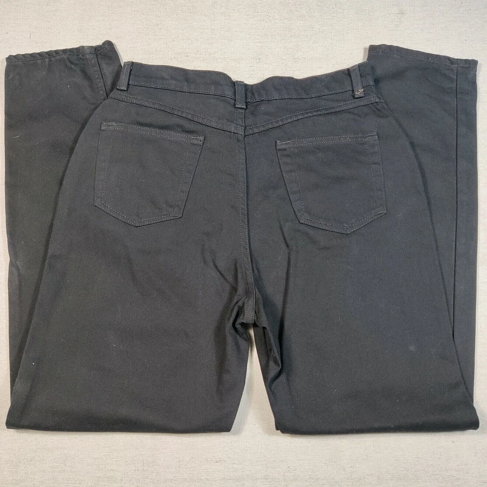 Pantalones de mezclilla negros para mujer Geoffrey Beene Sport talla 12 100 % algodón pierna recta Foto 4 de 4