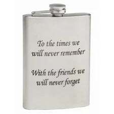 Laser Engraved 8 oz Mirror Finish Hip Flask
