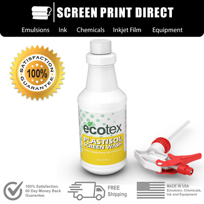 Ecotex  Plastisol Ink Cleaner - In Sink Screen Wash/ Ink Degradent - Quart/ 32oz
