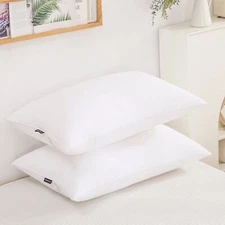 Gold Goose Down Alternative Bed Pillow-Set of 2King Size20×36INSuper Soft Fab...