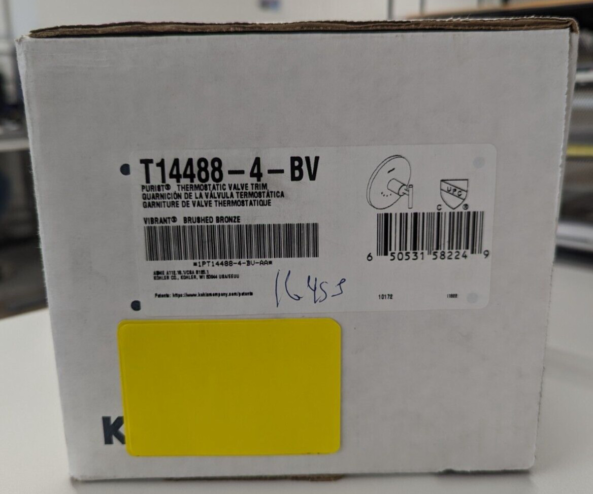 Kohler KT144884BV Purist Master Shower Temperature Control Valve Trim G2U