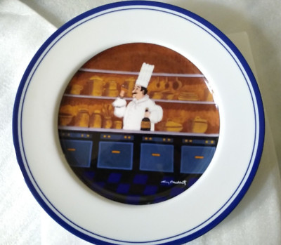 Williams Sonoma Guy Buffet Dinner Plate Chef in Kitchen Motif 5