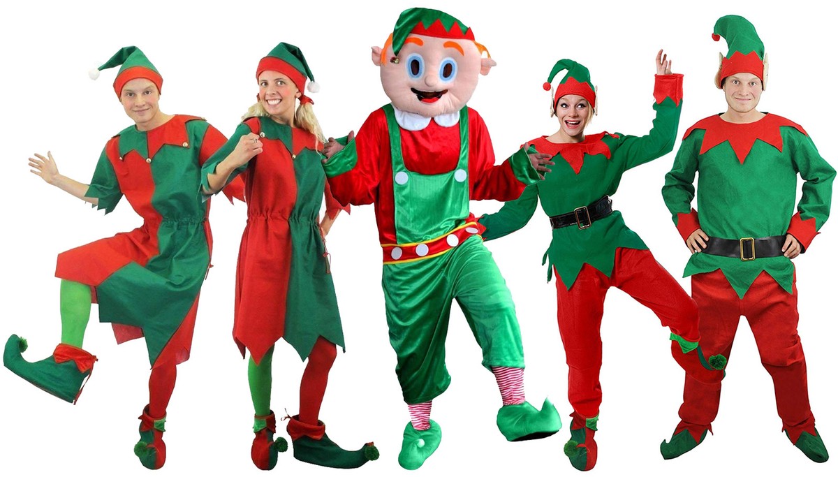 DISFRAZ DE ELFO ADULTO NAVIDAD DISFRAZ SANTAS AYUDANTE ELEGIR ESTILO DAMAS HOMBRES