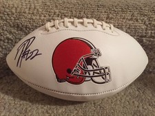 JABRILL PEPPERS Signed Autographed CLEVELAND BROWNS  logo FOOTBALL w/COA