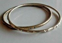 Rare Ancient Viking Lot Of 2 Bracelets Silver Color Artifact Quality Amazing