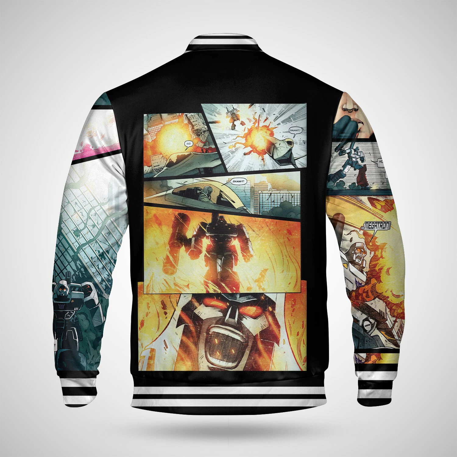 Transformers Megatron Comics Book Decepticons Autobots Baseball Jacket