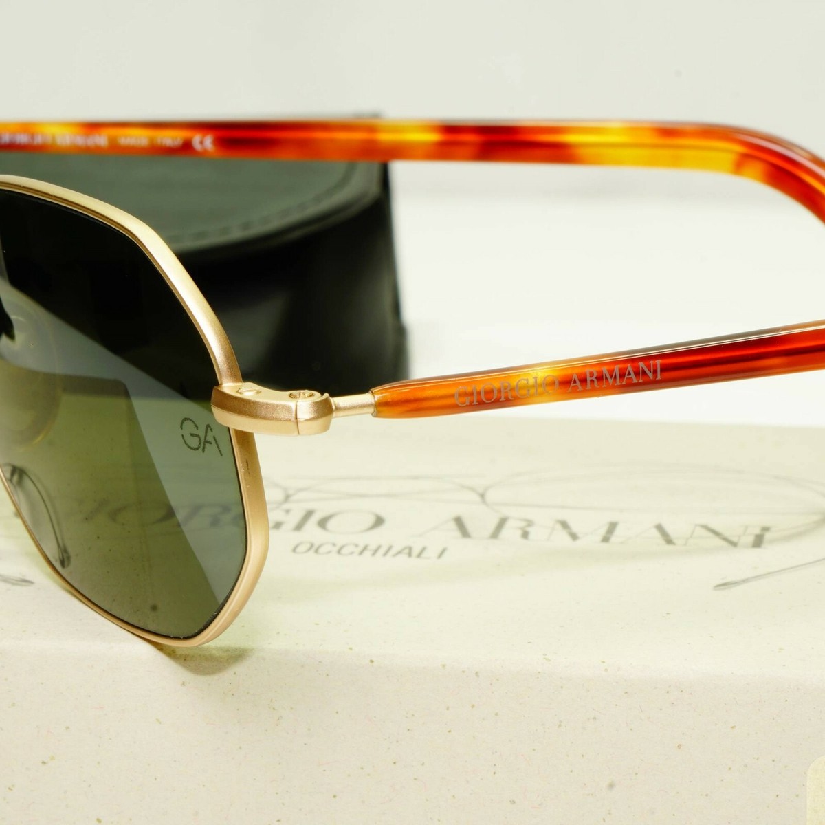 Brand New Giorgio Armani Gold Mirror Orange Aviator Sunglasses AX2058S Sunglasses - Armani Exchange Authorized Retailer  main image 2