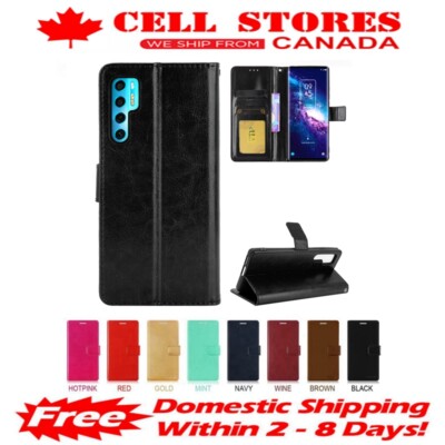 Leather Magnetic Card Slot Wallet Flip Cover Case for TCL 20S / 20L / 20 Pro 5G