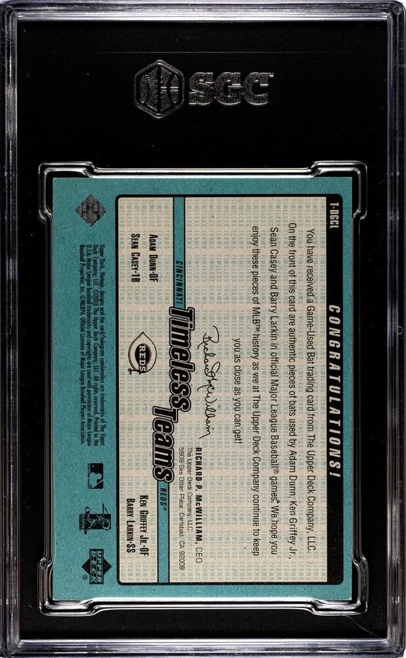 Ken Griffey Jr, Barry Larkin, Adam Dunn, Sean Casey SGC 8 Juego Cuádruple Usado Bate SP Foto 4 de 4