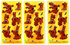 Scooby Doo 3 Sheets Scrapbook Stickers Great poses Scooby Dooby Doo 