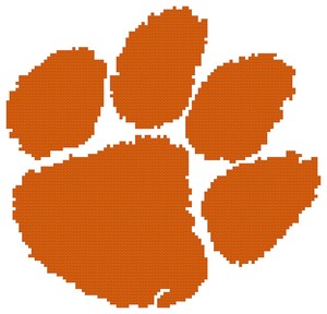 Details About Counted Cross Stitch Pattern Clemson Tigers Logo Free Us Shipping