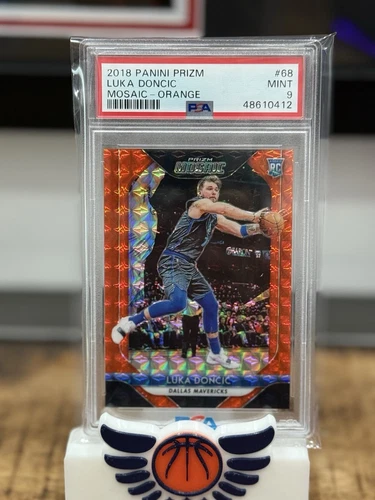 2018 Panini Prizm Luka Doncic Rookie Mosaic Orange /99 PSA 9 - Mavs RC