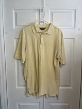LANDS END 90s Vintage Made in USA Polo Shirt Mens Large 42-44 Black 100% Cotton