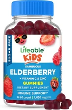 Lifeable Sugar Free Elderberry Gummies for Kids with Vitamin C and Zinc |... 