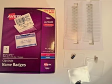 Avery 74461 – Clip Style Name Badges – Open Box – Clips & Sleeves Only